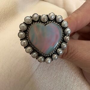 Sterling silver 925 Pearl Heart Ring